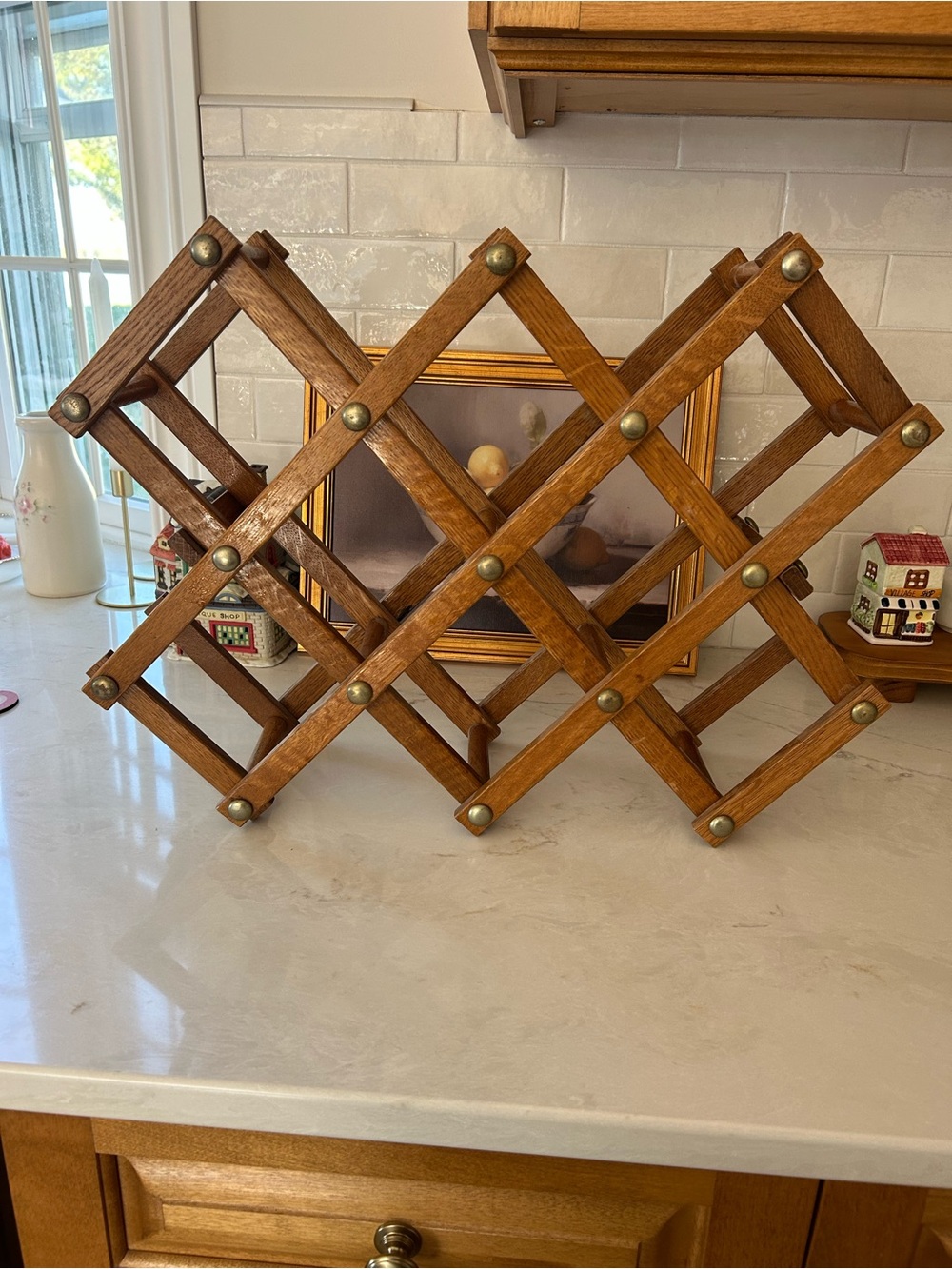 Wood Expandable Wine Rack - Brown